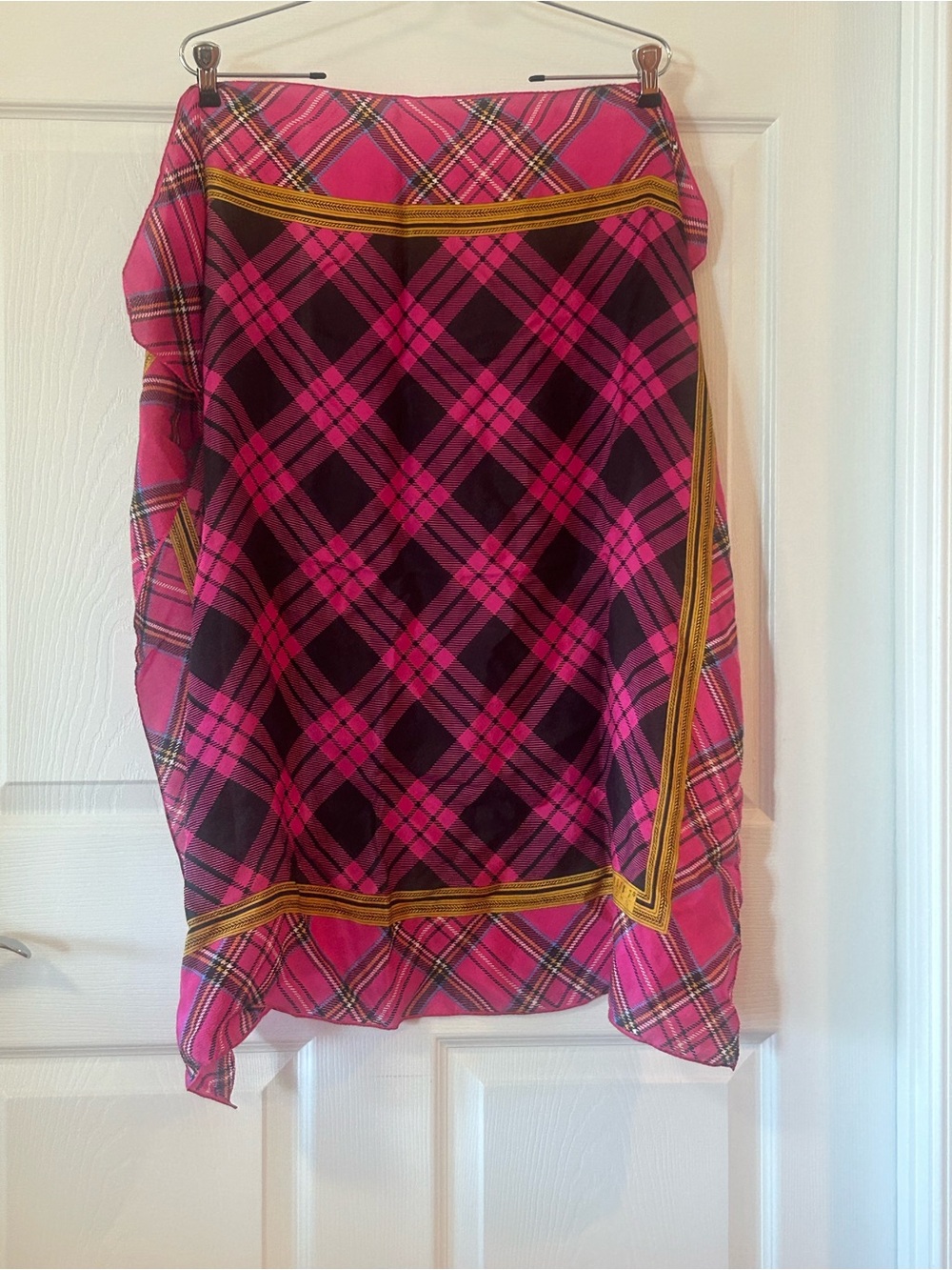 Echo Club 7 Plaid Silk Scarf